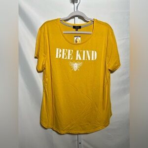 Modern Canvas Bee Kind Honeybee Women’s Yellow Graphic T Shirt